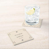 Westerne Boho Hoefijzer Monogram Rustiek Huwelijk Kartonnen Onderzetters (Insitu)