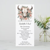 Westerne Boho Koe Floral Skull Sage Wedding (Staand voorkant)