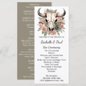 Westerne Boho Koe Floral Skull Sage Wedding (Voorkant / Achterkant)