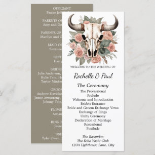 Westerne Boho Koe Floral Skull Sage Wedding
