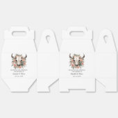 Westerne Boho Koe Floral Skull Sage Wedding Bedankdoosjes (Ongevouwen)