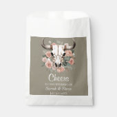 Westerne Boho Koe Floral Skull Sage Wedding Bedankzakje (Voorkant)