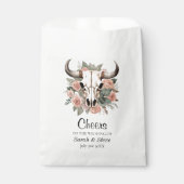 Westerne Boho Koe Floral Skull Sage Wedding Bedankzakje (Voorkant)