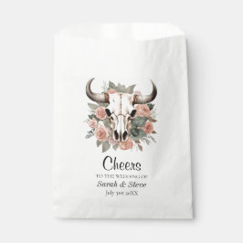 Westerne Boho Koe Floral Skull Sage Wedding Bedankzakje