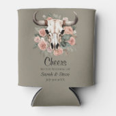 Westerne Boho Koe Floral Skull Sage Wedding Blikjeskoeler (Voorkant)