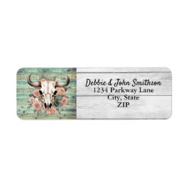Westerne Boho Koe Floral Skull Sage Wedding Etiket