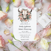 Westerne Boho Koe Floral Skull Sage Wedding Kaart