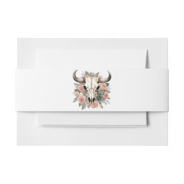 Westerne Boho Koe Floral Skull Sage Wedding Uitnodigingen Wikkel