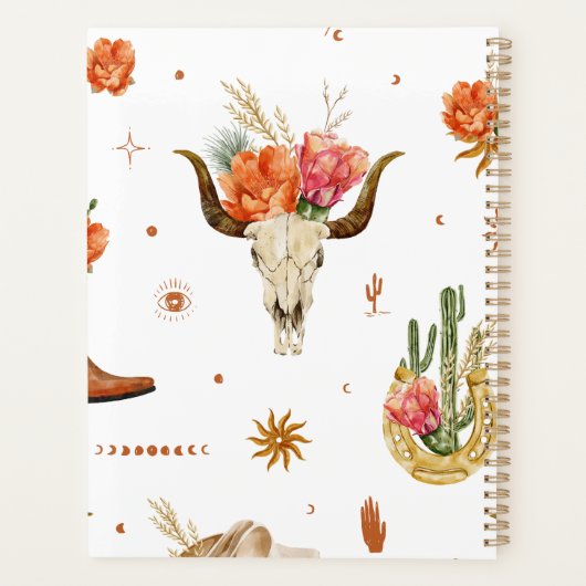 Westerne Boho Maandplanner Planner (Achterkant)