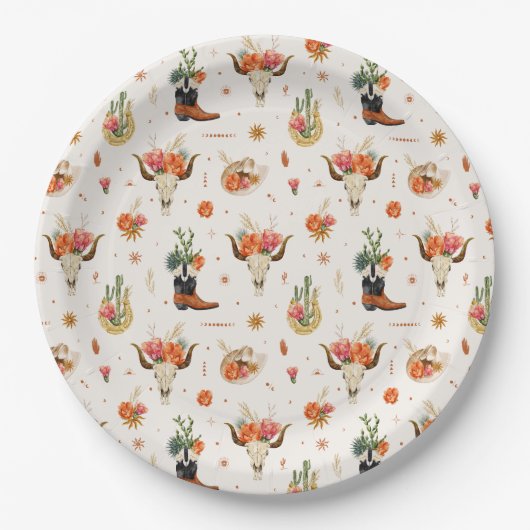 Westerne Boho Papieren Bordje (Voorkant)