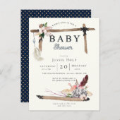 Westerne Boho Style Baby shower Uitnodiging (Voorkant / Achterkant)