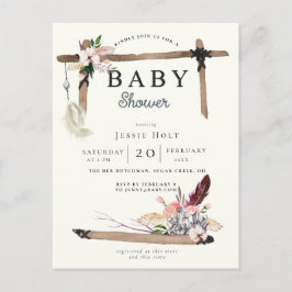 Westerne Boho Style Baby shower Uitnodiging
