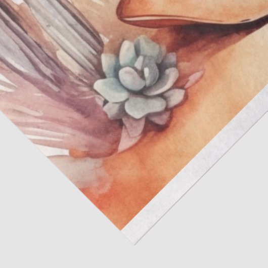 Westerne BoHo Waterverf Decoupage Tissuepapier (Detail)