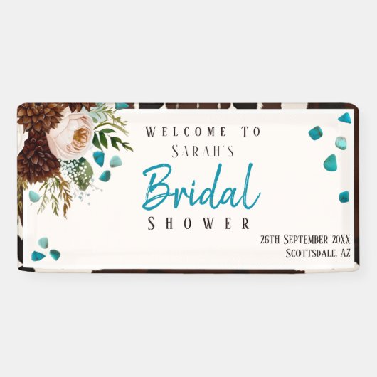 Westerne Boho Wildflower Turquoise Spandoek (Horizontaal)