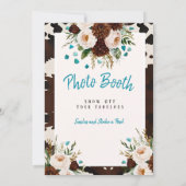 Westerne Boho Wildflowers Photo Booth Sign Kaart (Achterkant)