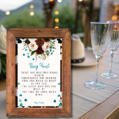 Westerne Boho Wildflowers Turquoise Ring Hunt Game Kaart