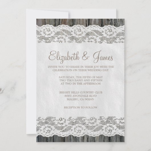 Westerne Boom Bark Wedding Invitations Kaart (Voorkant)