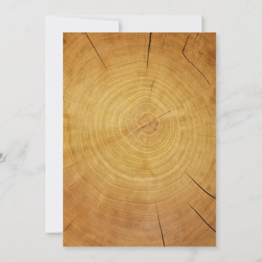 Westerne Boom Ring Wedding Invitations Kaart (Achterkant)