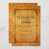 Westerne Boom Ring Wedding Invitations Kaart (Voorkant / Achterkant)