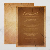 Westerne Boom Rings Wedding Invitations Kaart (Voorkant / Achterkant)