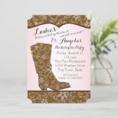 Westerne Boot Bachelorette Party Kaart (Staand voorkant)