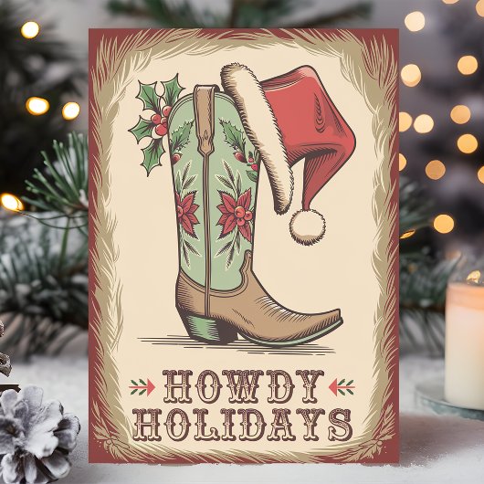 Westerne Boot Howdy Feestdagen Cowboy Christmas
