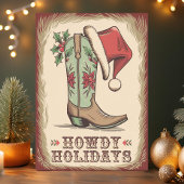 Westerne Boot Howdy Feestdagen Cowboy Christmas