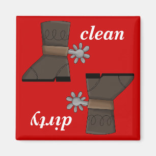 Westerne Boots and Spurs Dishwasher Magnet