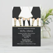 Westerne Boots Bridal Shower Invitation Black Taup Kaart (Staand voorkant)