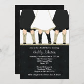 Westerne Boots Bridal Shower Invitation Black Taup Kaart (Voorkant / Achterkant)