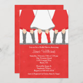 Westerne Boots Bridal Shower Invitation Red Kaart (Voorkant / Achterkant)