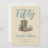 Westerne Boots Floral 50e verjaardag Kaart (Voorkant)