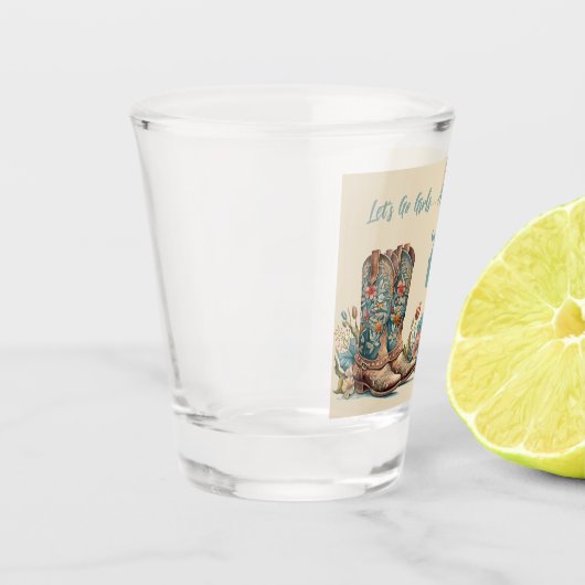 Westerne Boots Floral Fortieth Birthday Shot Glas (Links)