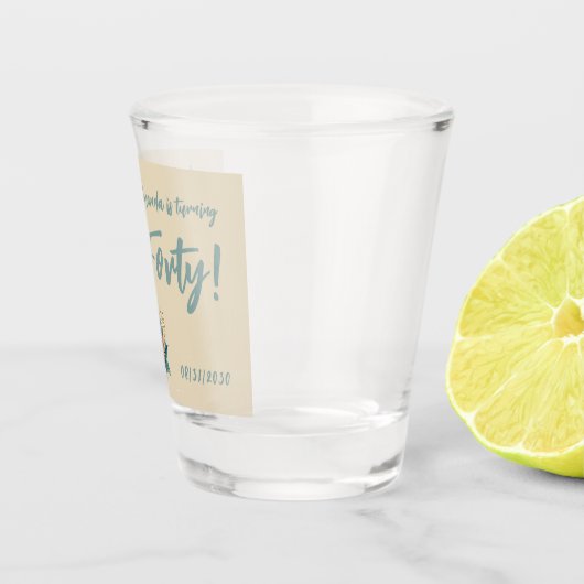 Westerne Boots Floral Fortieth Birthday Shot Glas (Rechts)