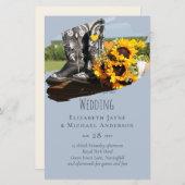 Westerne Boots Sunflower Rustic Wedding (Voorkant / Achterkant)