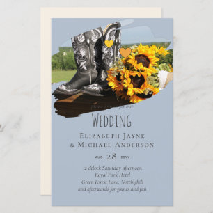 Westerne Boots Sunflower Rustic Wedding