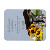 Westerne Boots Sunflower Rustic Wedding Magneet (Horizontaal)