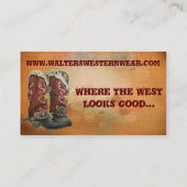 Westerne Boots-Visitekaartjes Visitekaartje (Achterkant)