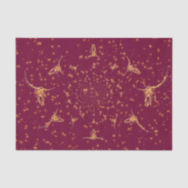 Westerne Bourgogne Glitter Koe Skull Tissuepapier