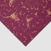 Westerne Bourgogne Glitter Koe Skull Tissuepapier (Detail)