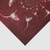 Westerne  Bourgogne Rust Texture Bull Skull Tissuepapier (Detail)