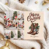 Westerne Bow & Boots Christmas 6 Foto Feestdagenkaart