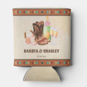 Westerne bruidparty cadeaus van cowgirl blikjeskoeler (Achterkant)