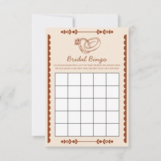 Westerne Bruids Bingo Game Kaart (Voorkant)