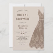 Westerne bruidsjurk cowgirl chique rustieke douche kaart (Voorkant)