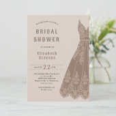 Westerne bruidsjurk cowgirl chique rustieke douche kaart (Staand voorkant)