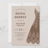 Westerne Bruidsjurk Cowgirl Kant Rustieke Douche Kaart (Voorkant)