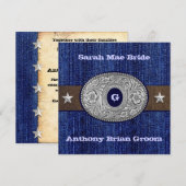 Westerne bruiloft - 5,25 x 5,25 inch kaart (Voorkant / Achterkant)