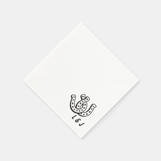 Westerne bruiloft aangepaste Initialen land cockta Servet (Hoek)