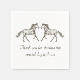 Westerne bruiloft Bedankt Horse Rustic Country Servet